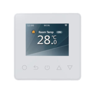 Pametni Wi-Fi termostat sa ekranom u boji, osetljivim na dodir, za upravljanje električnim podnim grejanjem. Omogućava daljinsku kontrolu putem aplikacije za pametne telefone (Android/iPhone).