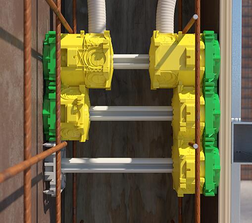 Odstojnik za oplatu za kutije na suprotnim stranama oplate