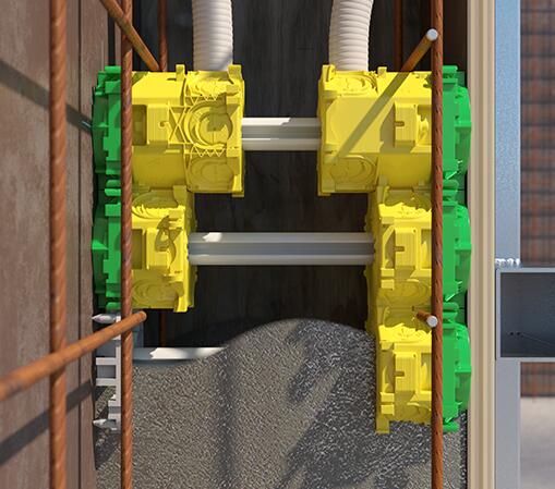 Odstojnik za oplatu za kutije na suprotnim stranama oplate