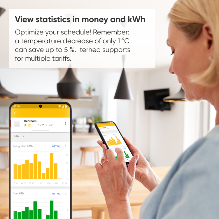 Termostat TERNEO BX 5 Bežični digitalni termostat, montaža na DIN šinu, WiFi