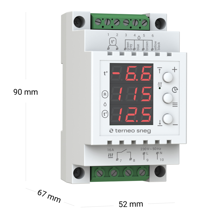 Termostat TERNEO SNEG 4 Digitalni kontroler za otapanje snega i leda i zaštitu od zamrzavanja, merenje vlage i temperature