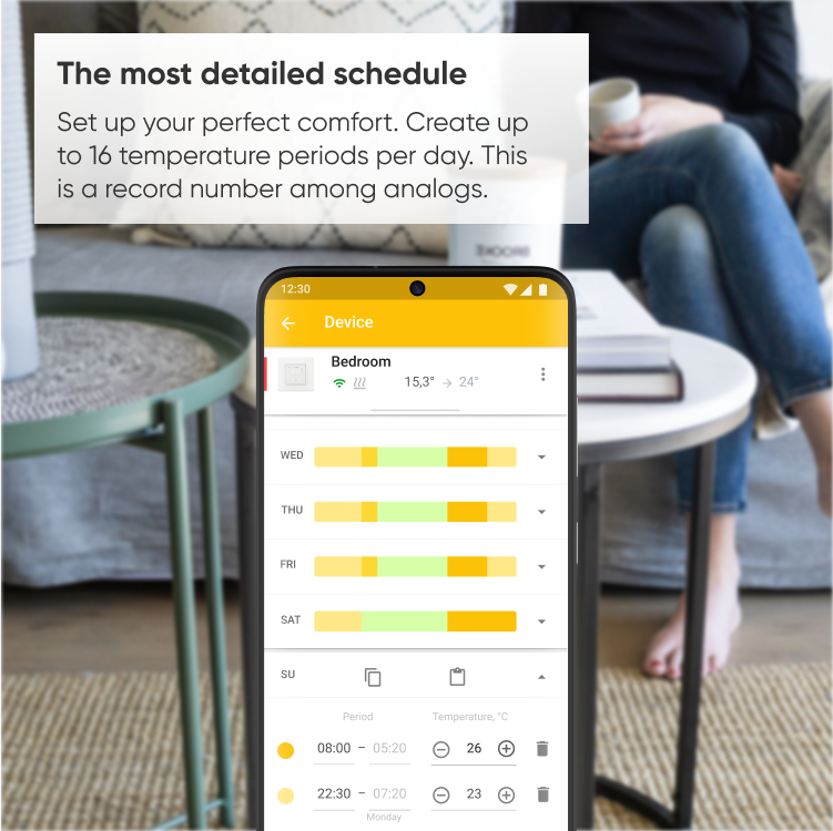 Termostat TERNEO SX 9 Bežični digitalni termostat za grejanje i hlađenje, WiFI