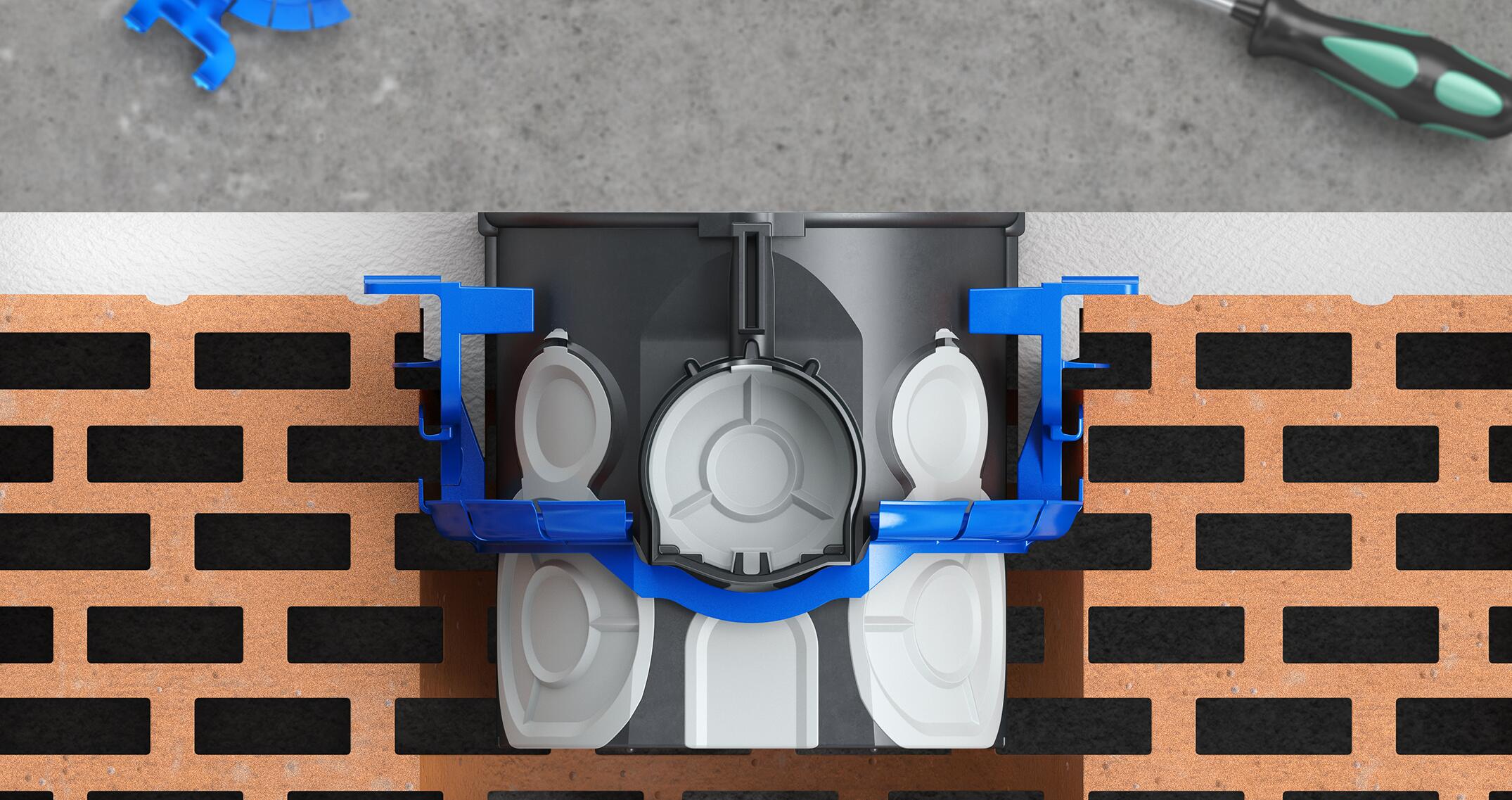 Nosač dozne Ø60 1159-03 KLEMMFIX® 19 Nosač dozne za suvu montažu. Ugradnja bez gipsa