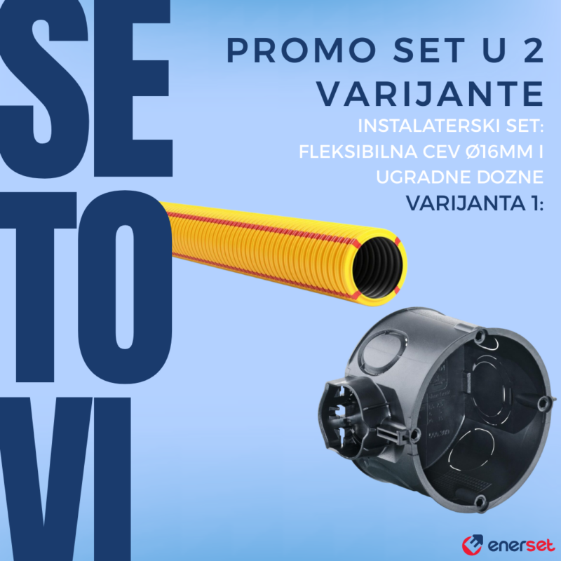 Instalaterski set_ Fleksibilna cev Ø16mm i ugradne dozne