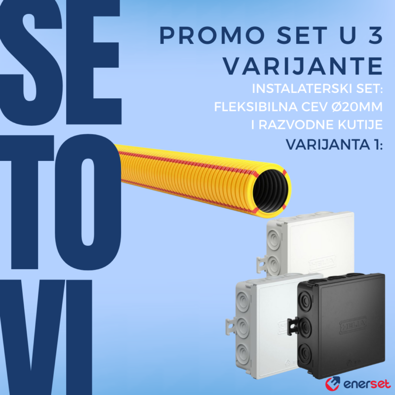 Instalaterski set_ Fleksibilna cev Ø20mm i razvodne kutije